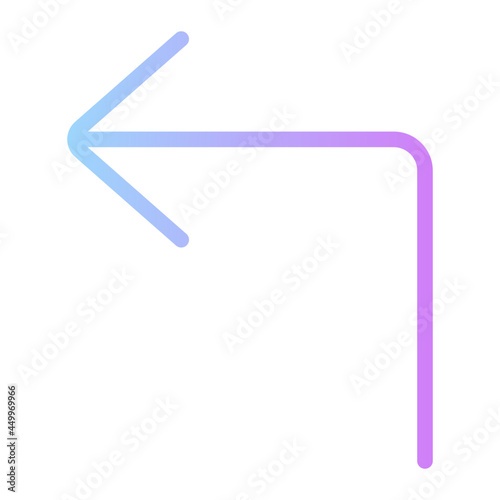 turn left gradient icon