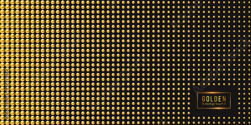 Golden luxury background with beads. Vector illustration.