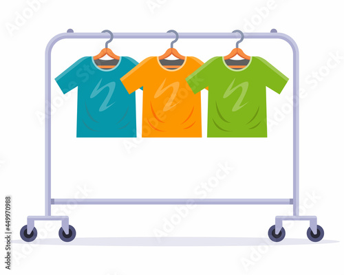 iron rack for storing clothes. flat vector illustration.