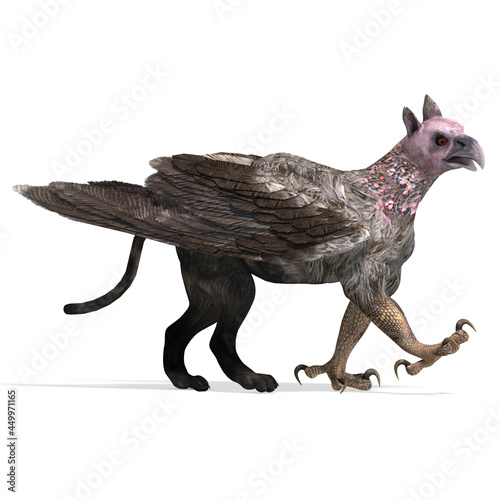 3d-illustration of an isolated griffin fantasy creature