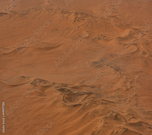 Fototapeta Naklejka Na Ścianę i Meble -  Aerial View of Sand Dune Ridges in Namib Desert