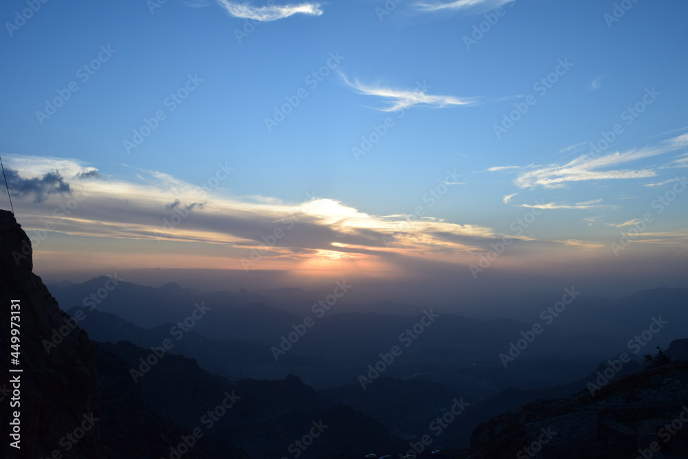 sunset over the mountains