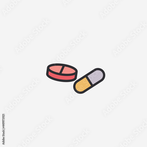 Vector illustration of pills icon