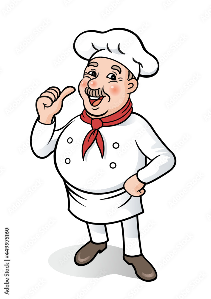 Smiling chef doing the top finger Smiling chef doing the top finger