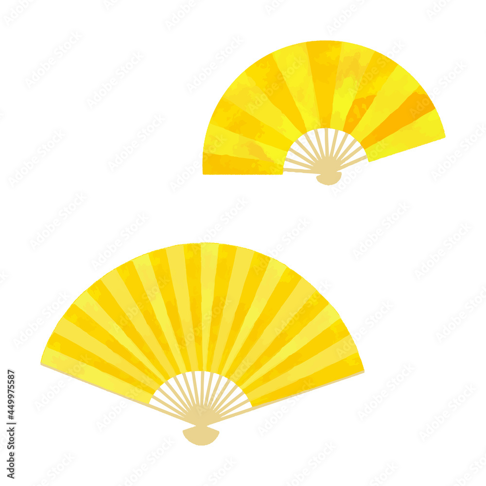 扇子の水彩風イラスト ベクター素材 Stock Vector Adobe Stock