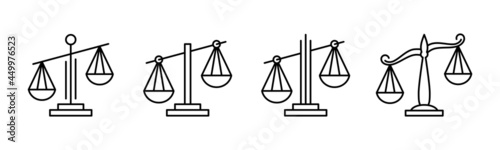 Vector graphic of justic scales icon collection