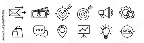 Vector graphic of marketing icon ollection