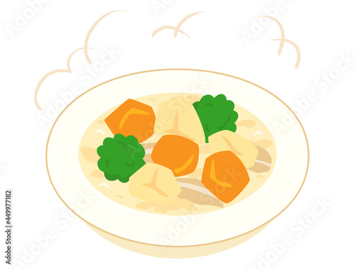 ホワイトシチューやクリームシチューをイメージしたイラスト