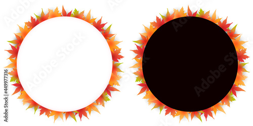 秋　紅葉　フレーム　アイコン