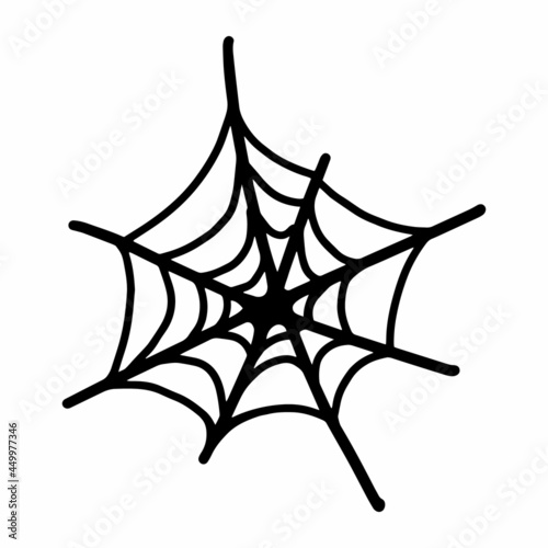 Vector halloween spider web clipart and icon. Funny, cute illustration for seasonal design, textile, decoration kids playroom or greeting card. Hand drawn prints and doodle.