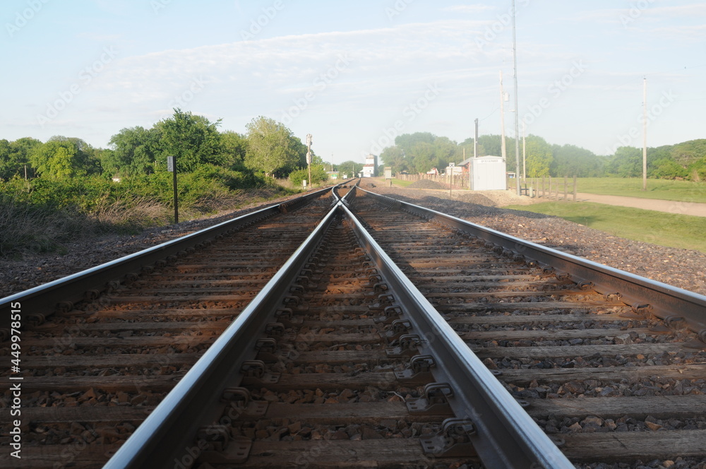 very long straight railroad tracks 