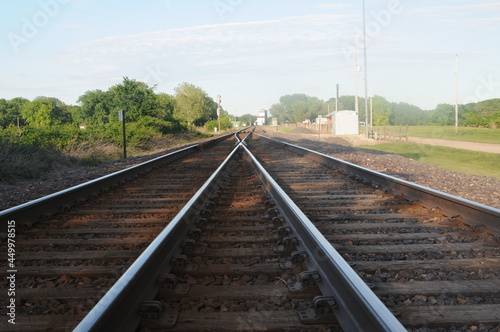 very long straight railroad tracks 