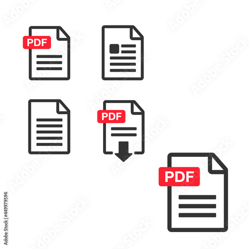 PDF file download icon. Document text, symbol web format information © 3dwithlove
