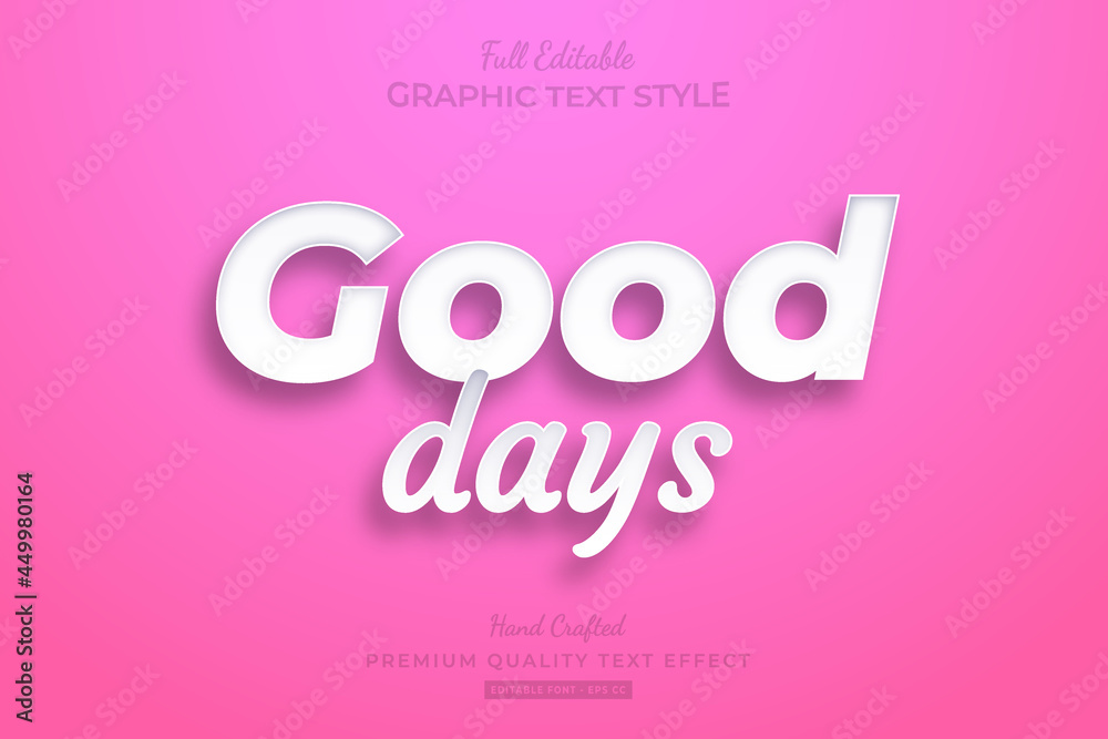 Good Days Clean Editable Premium Text Effect Font Style