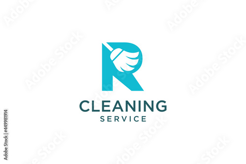 Letter R for cleaning clean service Maintenance for car detailing  homes logo icon vector template.