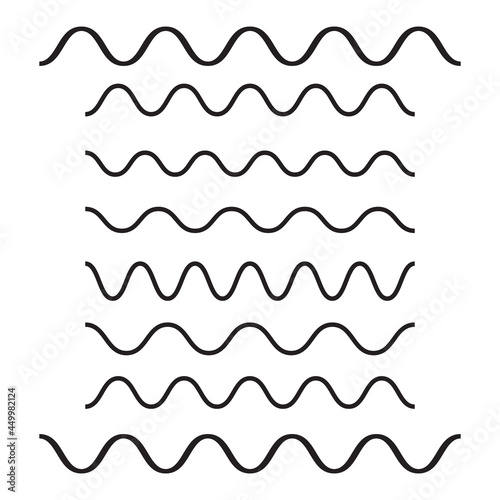 Waves outline icon, modern minimal flat design style. Wave thin line symbol