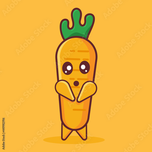 cute carrot with nervous gesture isolated vector illustration 
