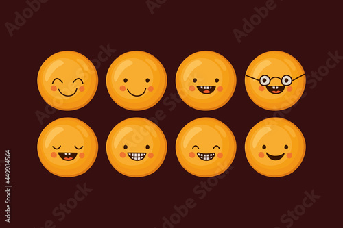 eight happy faces