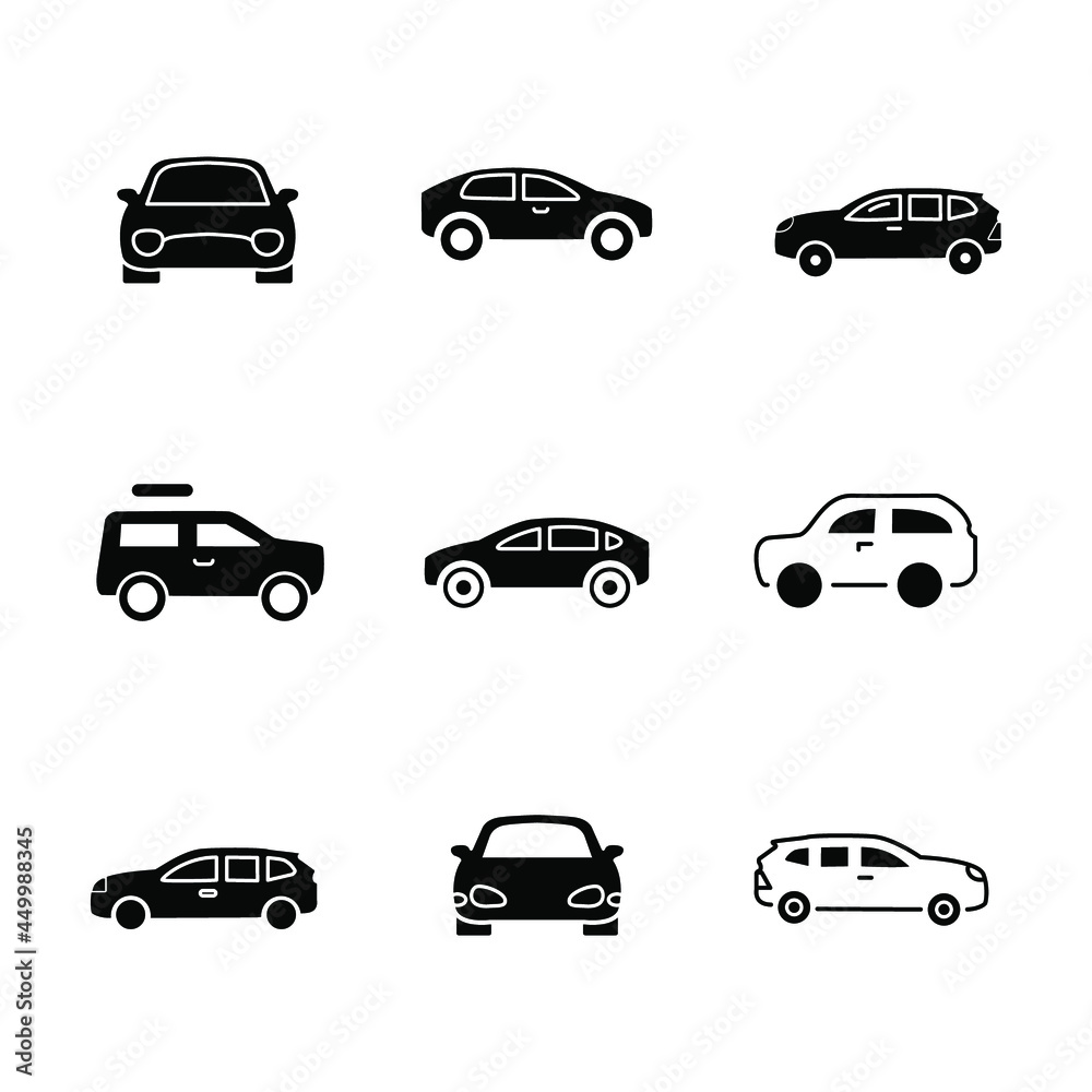 car icon set.  car pack symbol vector elements for infographic web
