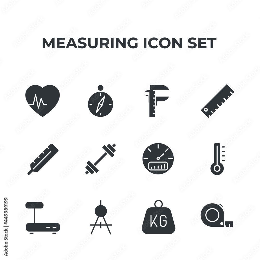 measuring set icon, isolated measuring set sign icon, vector illustration