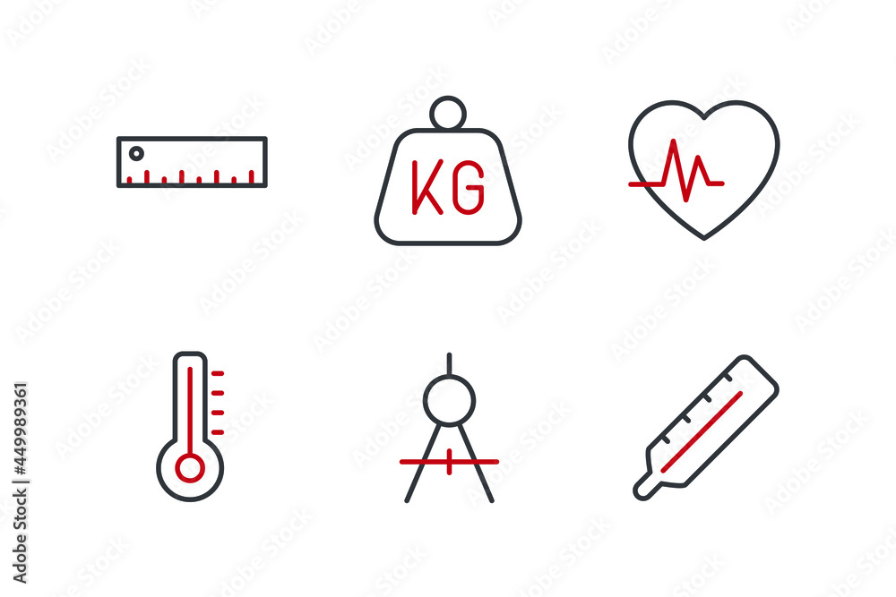 measuring set icon, isolated measuring set sign icon, vector illustration