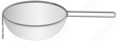 Kithen equipment with colander isolated on white background
