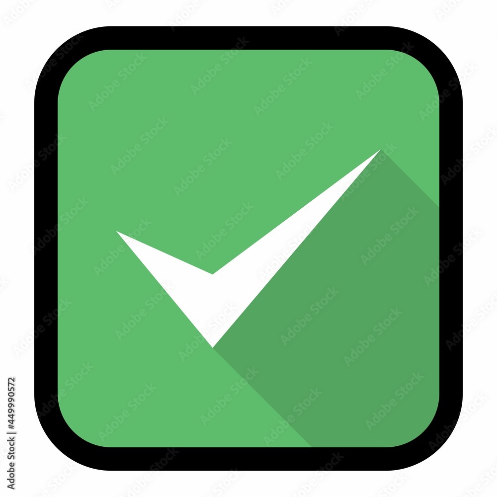 Check marks, Tick marks, Accepted, Approved, Yes, Correct, Ok, Right Choices, Task Completion, Voting. - vector mark symbols in green. Black stroke and shadow design. Isolated icon. Check marks, Tick marks, Accepted, Approved, Yes, Correct, Ok, Right Choices, Task Completion, Voting. - vector mark symbols in green. Black stroke and shadow design. Isolated icon.