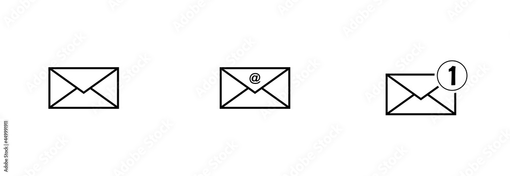 message icon, e-mail icon, message notification icon, vector symbol illustration