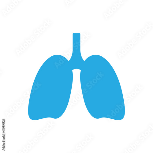 Icono de pulmones humanos. Concepto de órgano del cuerpo humano. Ilustración vectorial estilo silueta azul photo