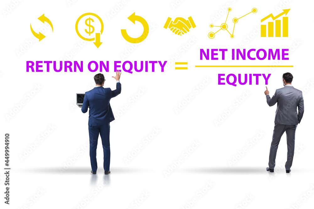 Businessman in return on equity concept