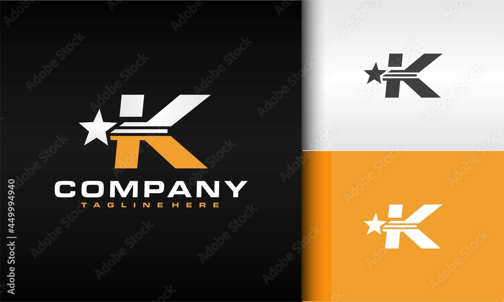 letter K star logo letter K star logo