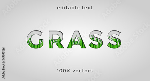 editable text grass Premium Vector