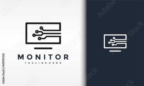 monitor tech circle logo