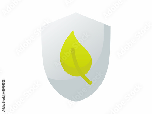 ecology environment protection shield leaf save single isolated icon with smooth style