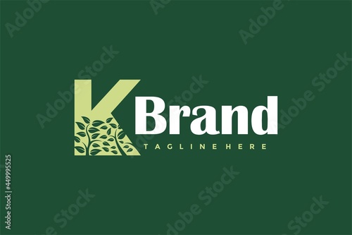 letter K leaves logo