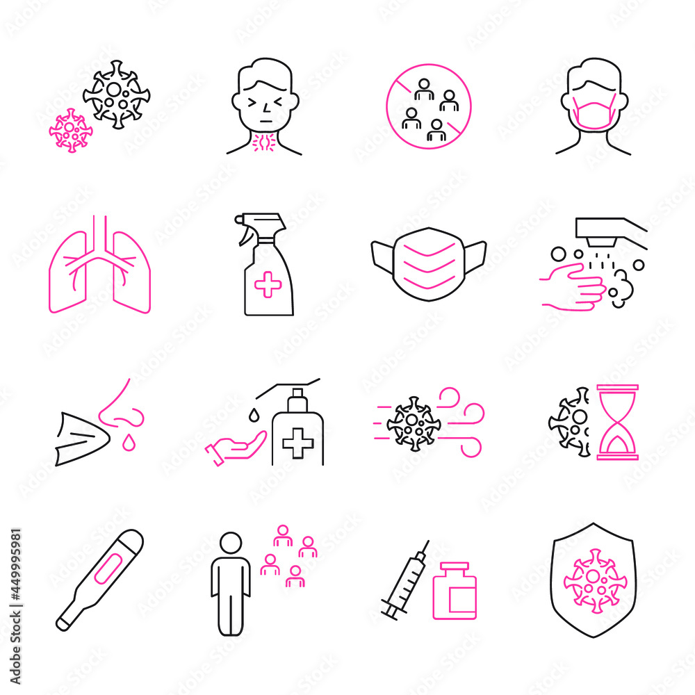Flu icon set. Flu pack symbol vector elements for infographic web Flu icon set. Flu pack symbol vector elements for infographic web