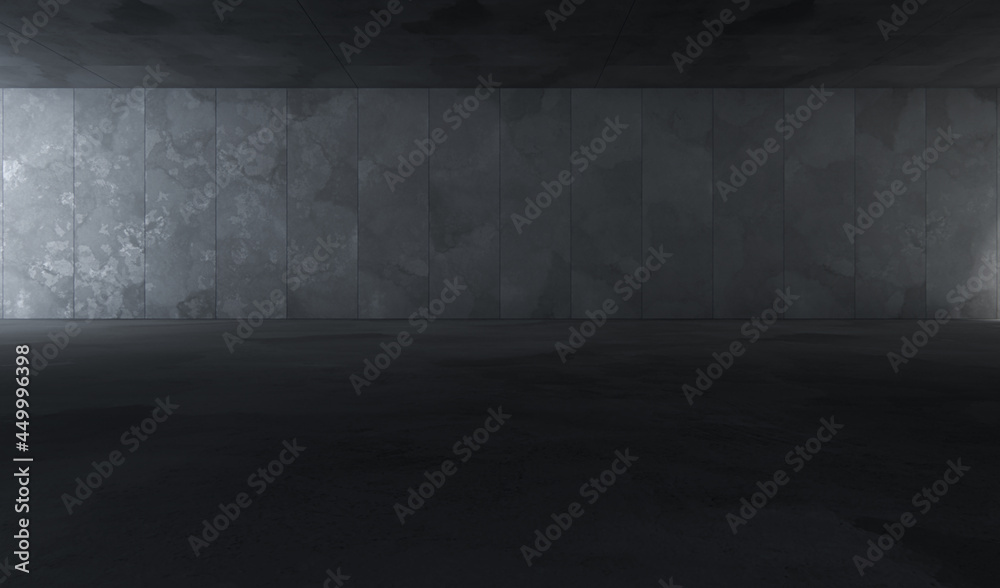 Empty space with concrete wall and lateral lights, Abstract Modern ...