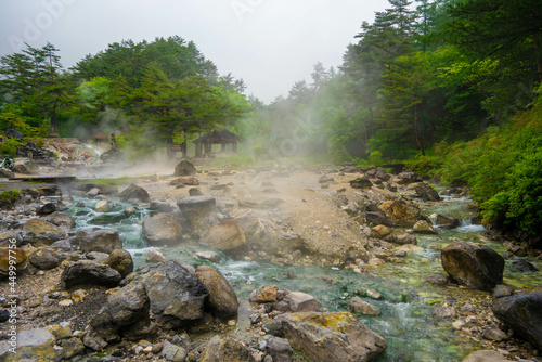 群馬県吾妻郡草津町の草津温泉に旅行している風景 A scene from a trip to Kusatsu Onsen in Kusatsu-machi, Agatsuma-gun, Gunma Prefecture. 