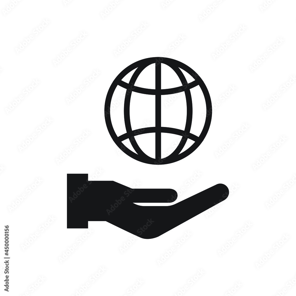 Hand hold globe icon design vector illustration Hand hold globe icon design vector illustration