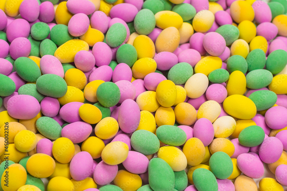 Group of colorful peanuts in glaze. Group of colorful peanuts in glaze.