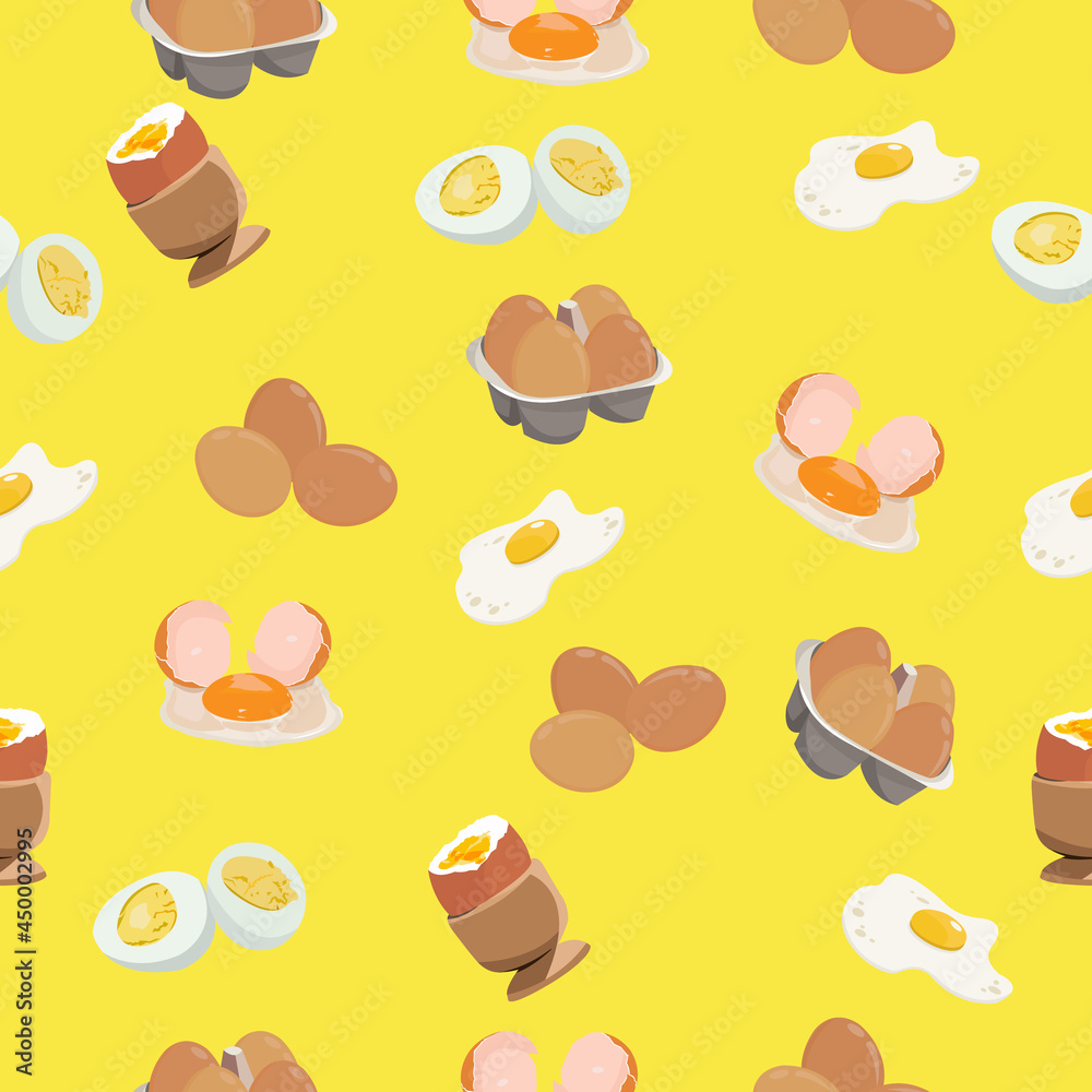 Illustration of egg seamless pattern
