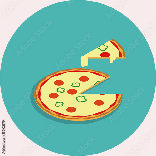 ピザ 美味しい高カロリーの食事 Pizza delicious but high calories junk foods