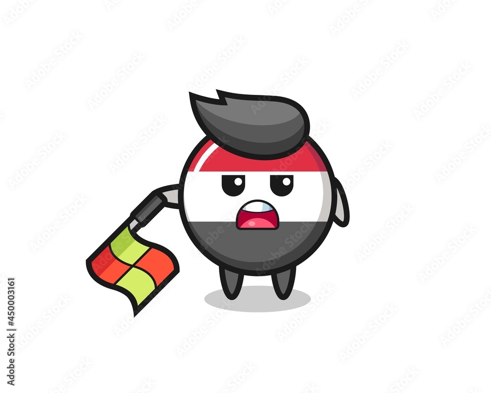 yemen flag badge character as line judge hold the flag down at a 45 degree angle yemen flag badge character as line judge hold the flag down at a 45 degree angle
