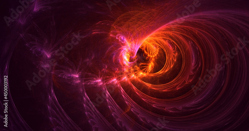 3D rendering abstract red fractal light background