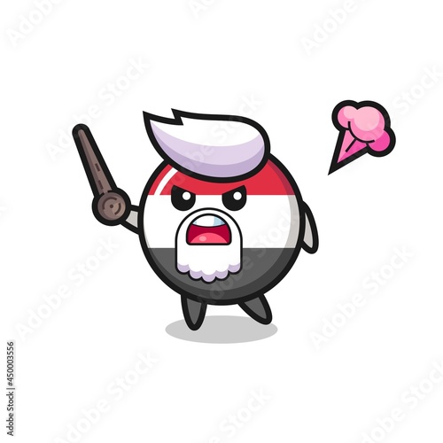 cute yemen flag badge grandpa is getting angry
