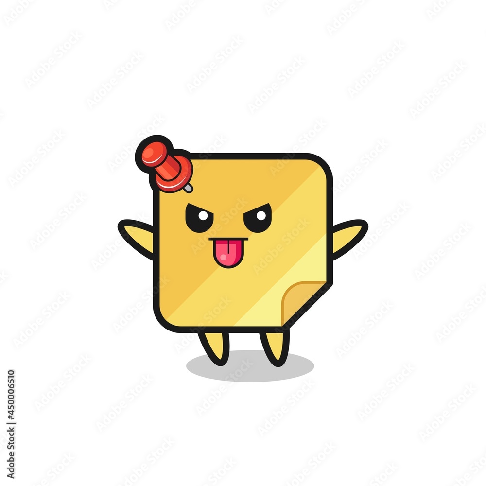 naughty sticky notes character in mocking pose naughty sticky notes character in mocking pose