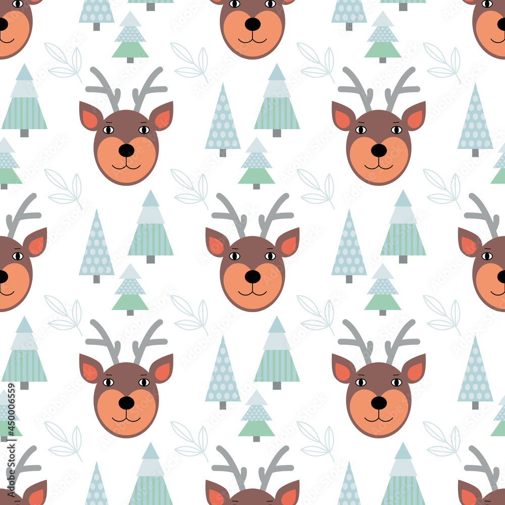 Seamless pattern with deer Seamless pattern with deer