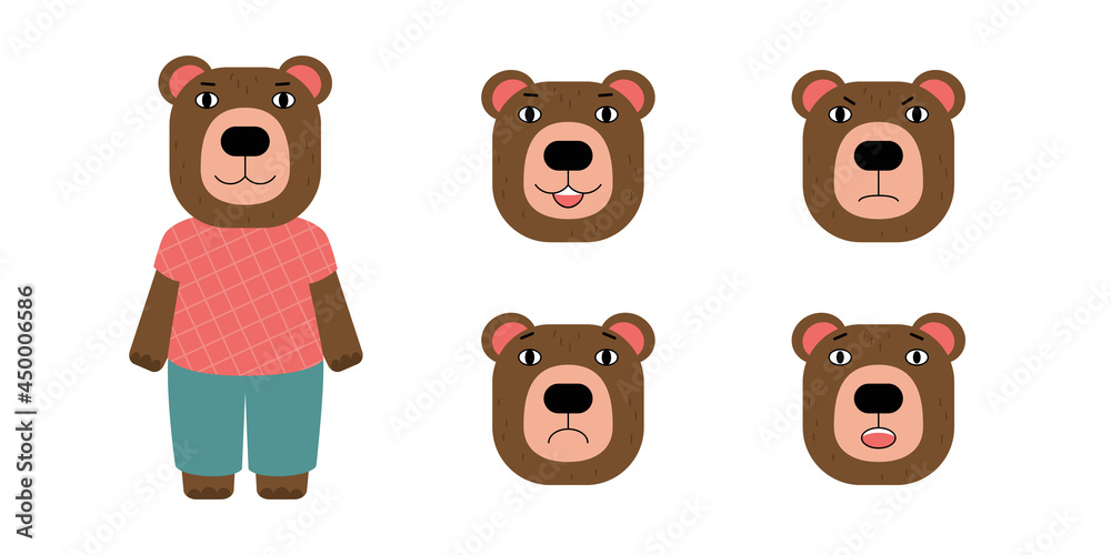 Obraz premium different emotions of bear