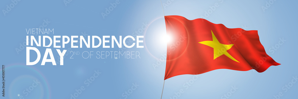 Vietnam happy independence day greeting card, banner with template text vector illustration Vietnam happy independence day greeting card, banner with template text vector illustration