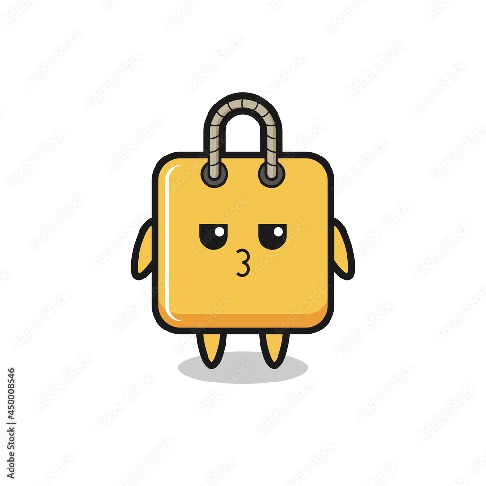 the bored expression of cute shopping bag characters the bored expression of cute shopping bag characters